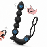 Tapón anal con anillo para el pene, vibrador recargable, masajeador de próstata impermeable